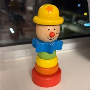 EverEarth Wooden Stacking Clown Toy 12M+